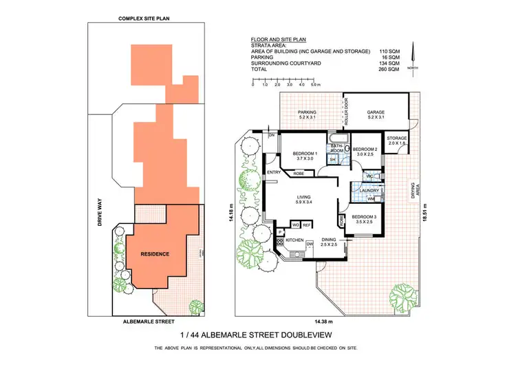 Floorplan of Homely villa listing, 1/44 Albemarle Street, Doubleview WA 6018