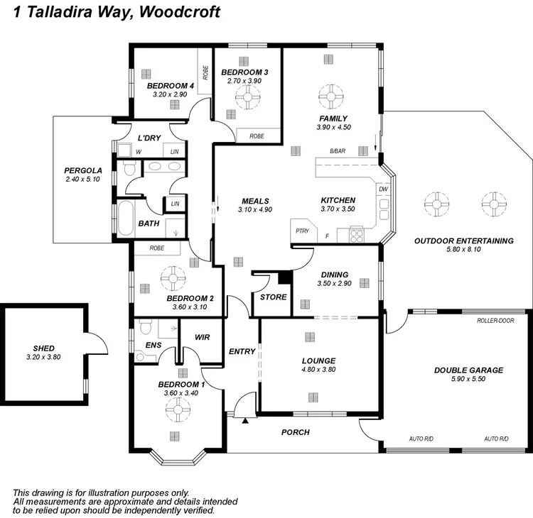 Floorplan of Homely house listing, 1 Talladira Way, Woodcroft SA 5162