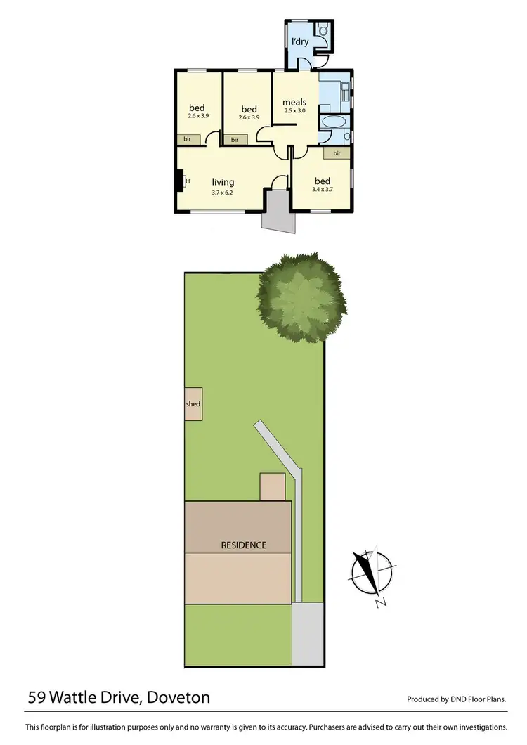 Floorplan of Homely house listing, 59 Wattle Drive, Doveton VIC 3177