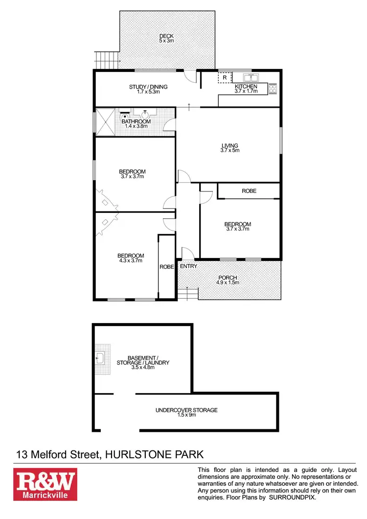 Floorplan of Homely house listing, 13 Melford Street, Hurlstone Park NSW 2193