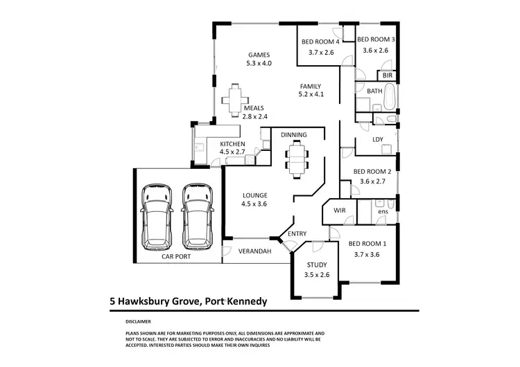 Floorplan of Homely house listing, 5 Hawksbury Grove, Port Kennedy WA 6172