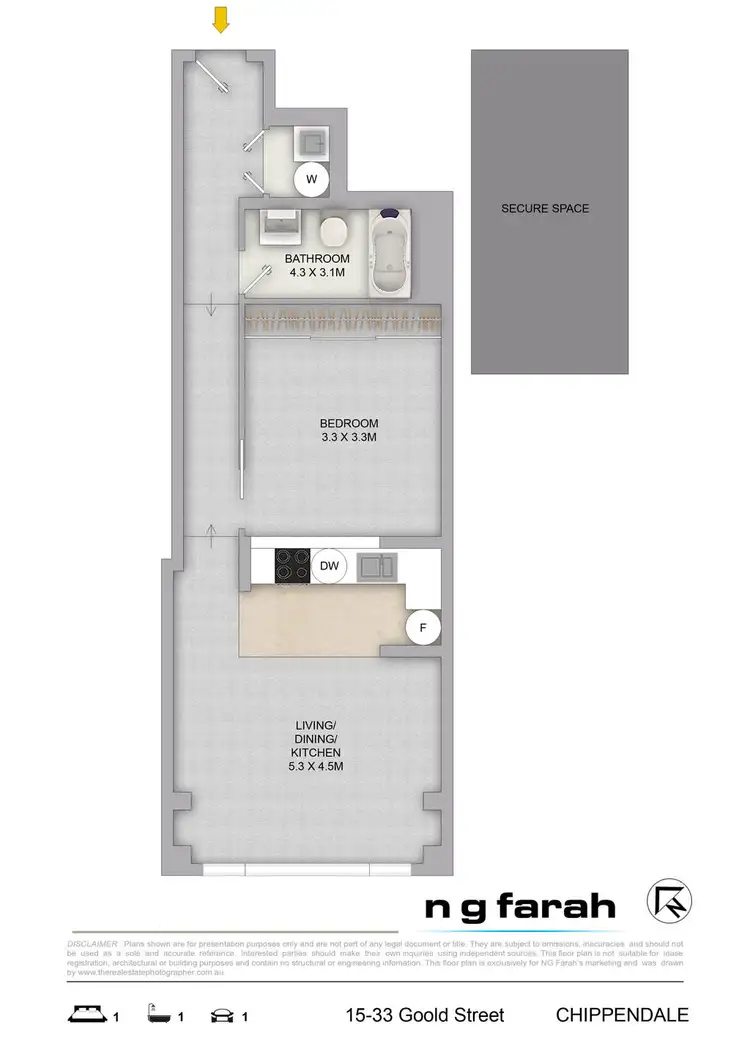 Floorplan of Homely apartment listing, 15/33-47 Goold Street, Chippendale NSW 2008