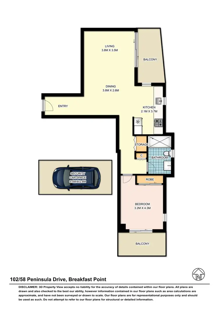 Floorplan of Homely apartment listing, 102/58 Peninsula Drive, Breakfast Point NSW 2137