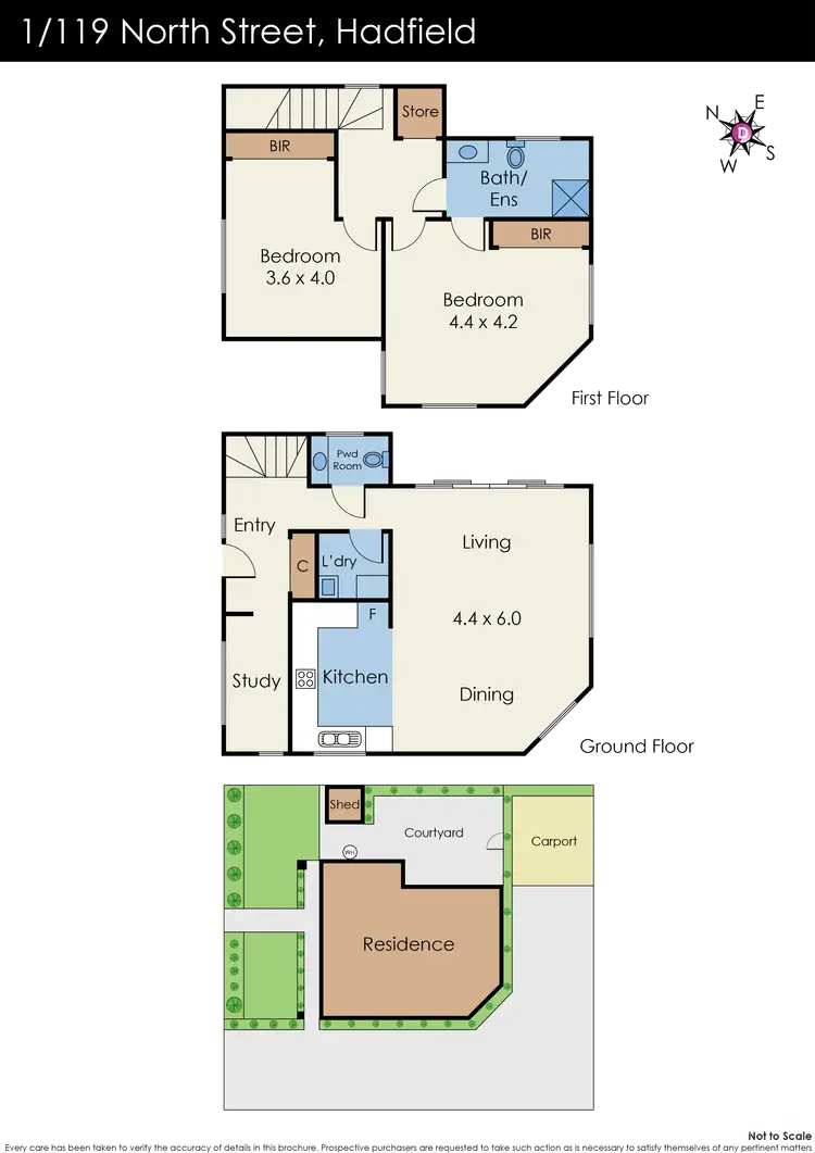 Floorplan of Homely townhouse listing, 1/119 North Street, Hadfield VIC 3046