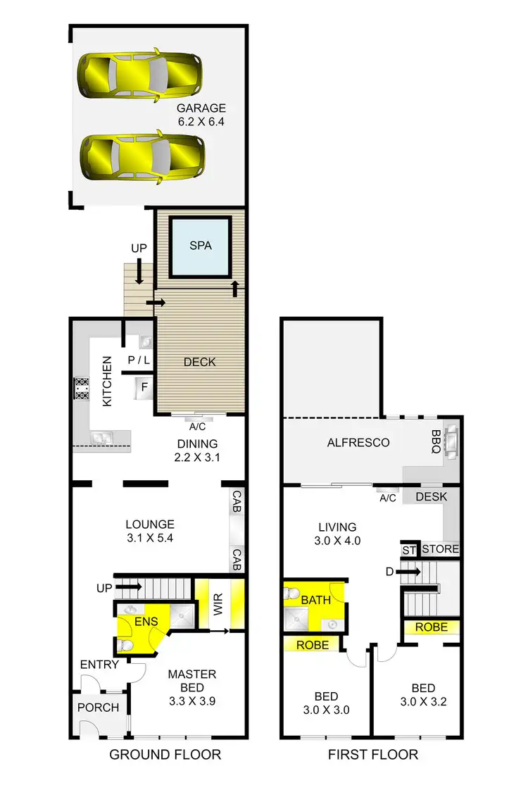 Floorplan of Homely townhouse listing, 53 Little Ryrie Street, Geelong VIC 3220
