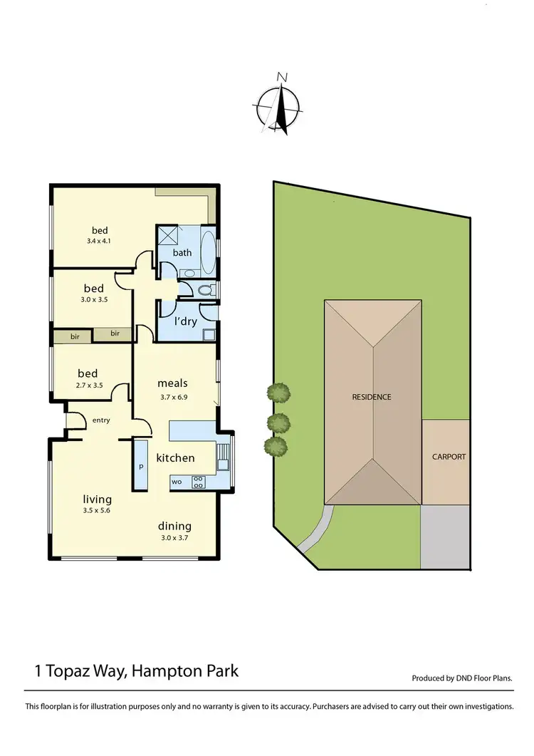 Floorplan of Homely house listing, 1 Topaz Way, Hampton Park VIC 3976