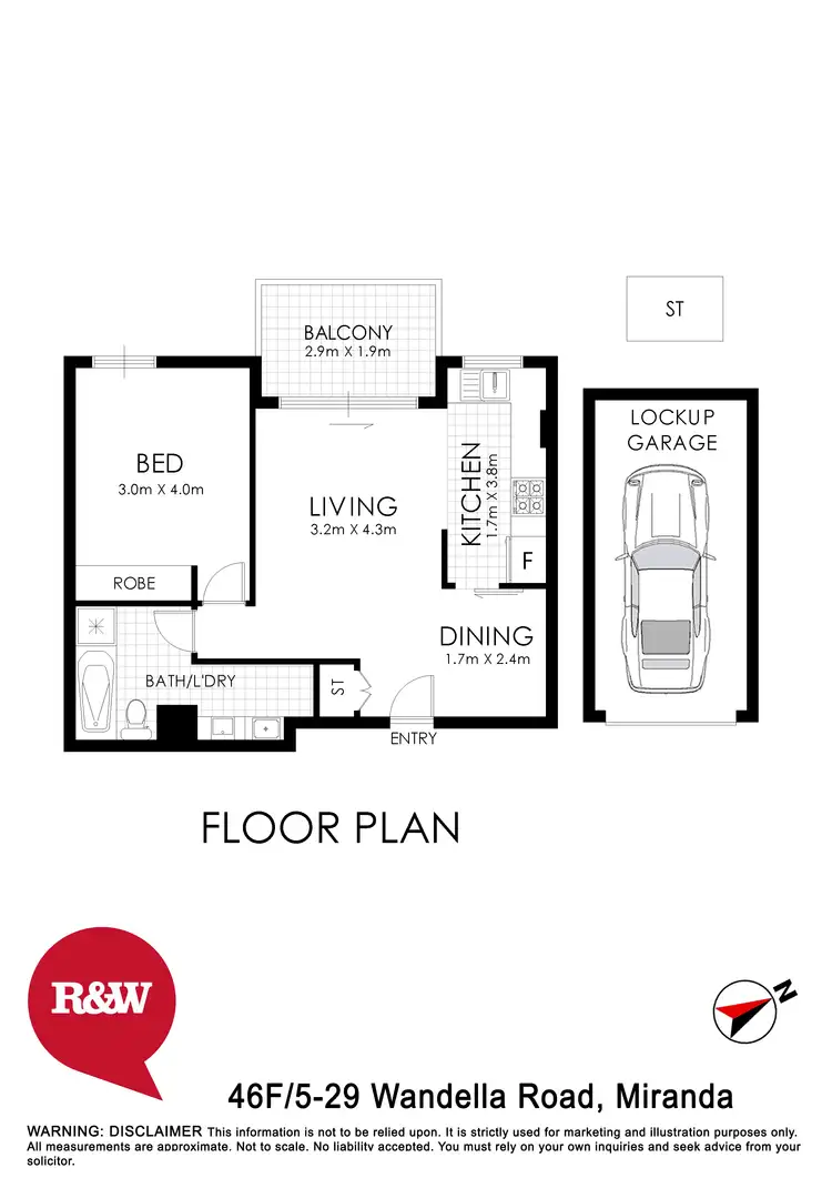 Floorplan of Homely apartment listing, 46F/5-29 Wandella Road, Miranda NSW 2228