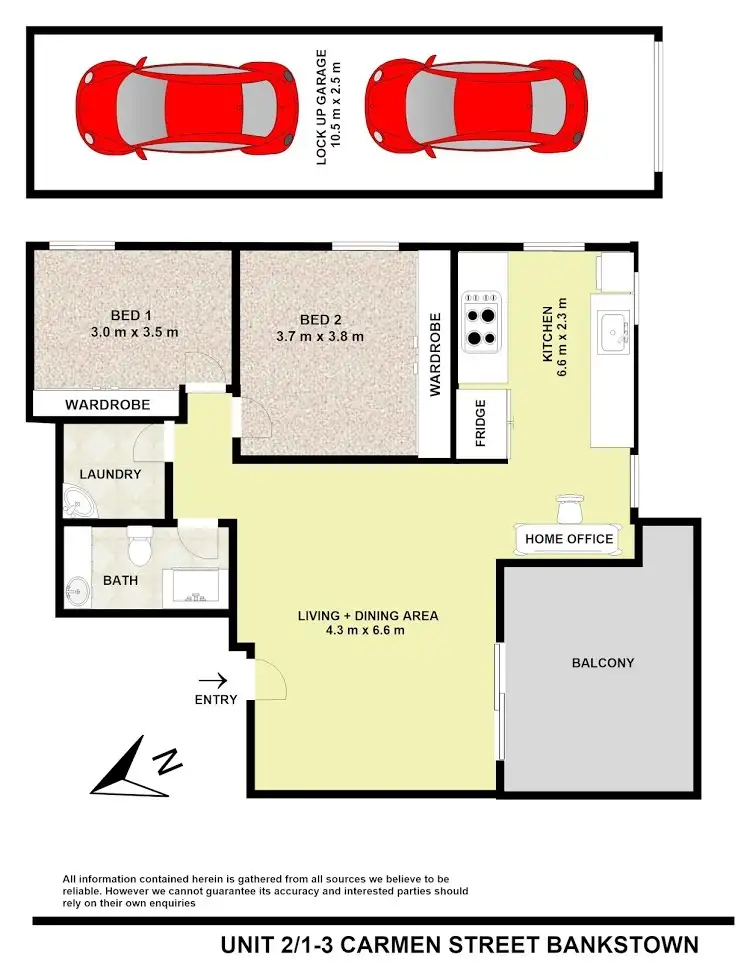 Floorplan of Homely unit listing, 2/1-3 Carmen Street, Bankstown NSW 2200