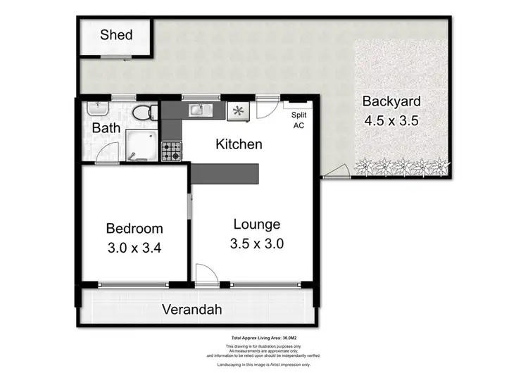 Floorplan of Homely unit listing, U1, 2-4 Atkell Avenue, Campbelltown SA 5074