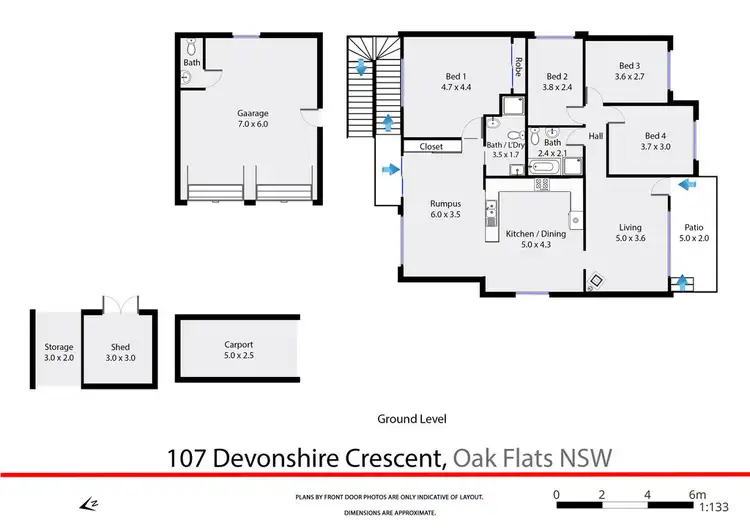 Floorplan of Homely house listing, 107 Devonshire Crescent, Oak Flats NSW 2529