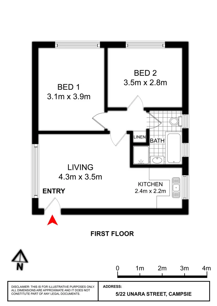 Floorplan of Homely apartment listing, 5/22 Unara Street, Campsie NSW 2194
