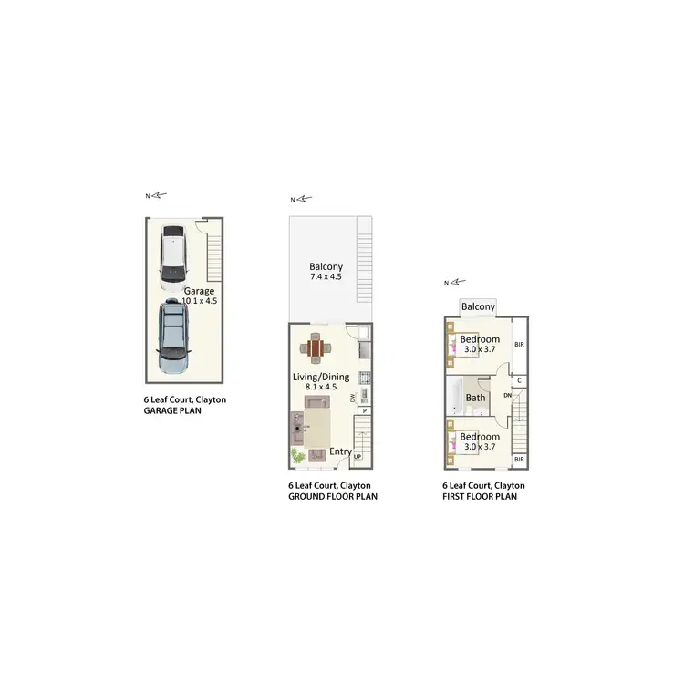 Floorplan of Homely townhouse listing, 6 Leaf Court, Clayton VIC 3168