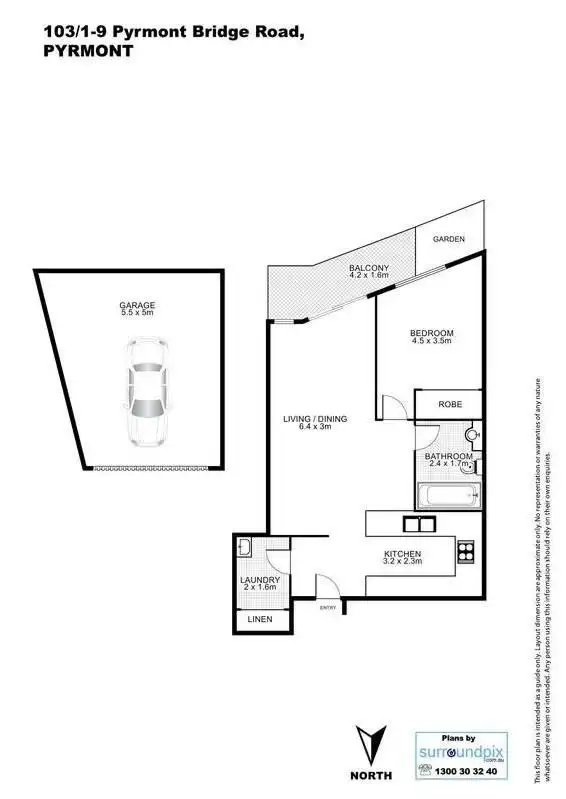 Floorplan of Homely apartment listing, 103/1-9 Pyrmont Bridge Road, Pyrmont NSW 2009