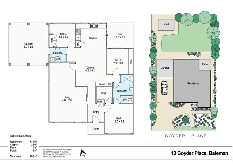 Floorplan of Homely house listing, 13 Goyder Place, Bateman WA 6150
