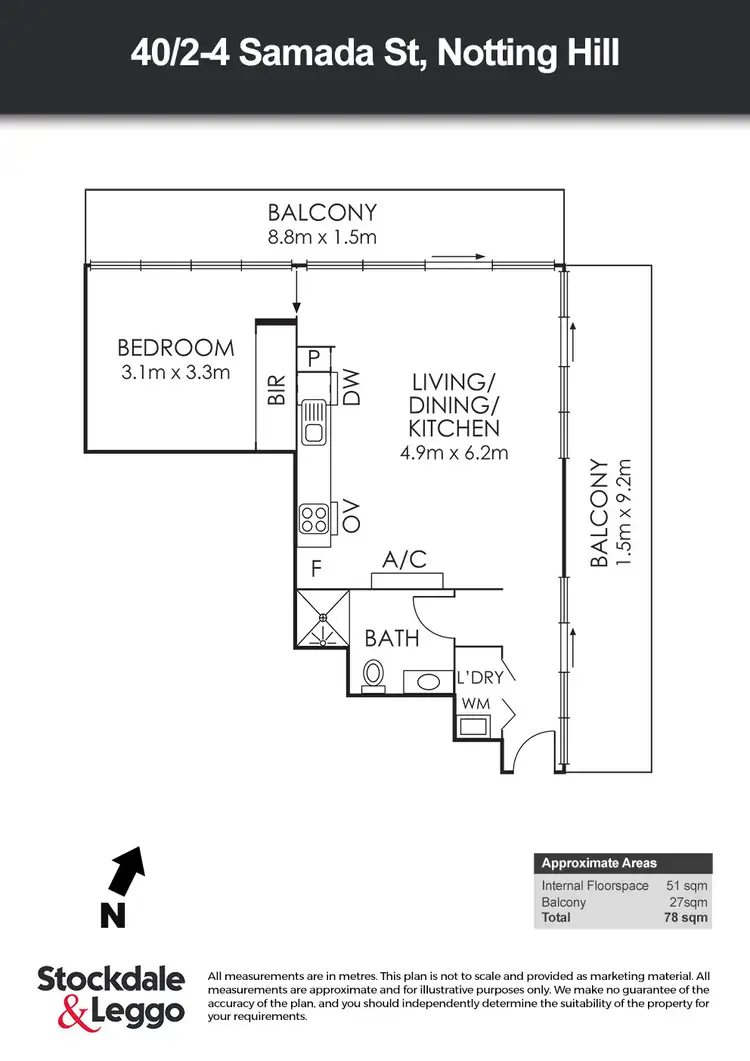 Floorplan of Homely apartment listing, 40/2-4 Samada Street, Notting Hill VIC 3168