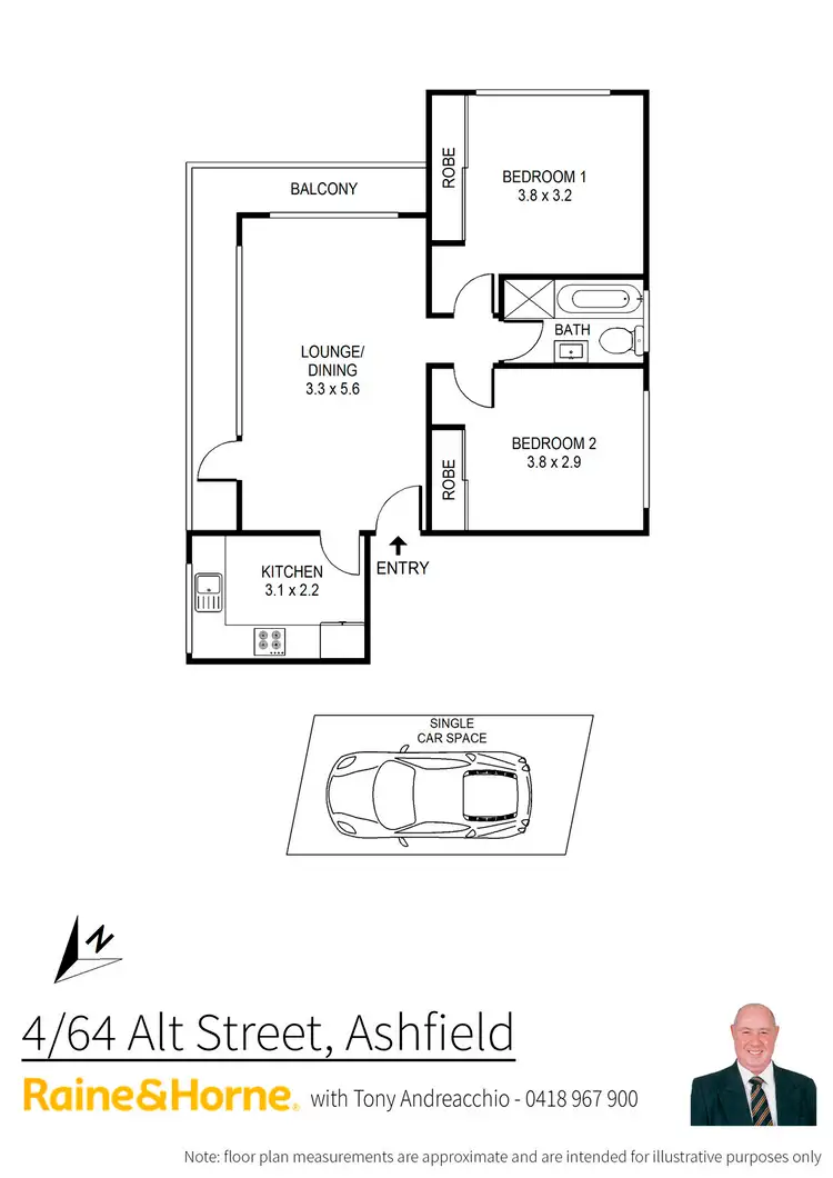 Floorplan of Homely unit listing, 4/64 Alt Street, Ashfield NSW 2131