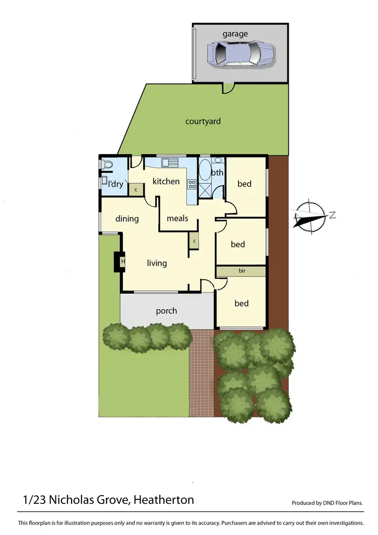 Floorplan of Homely townhouse listing, 1/23 Nicholas Grove, Heatherton VIC 3202