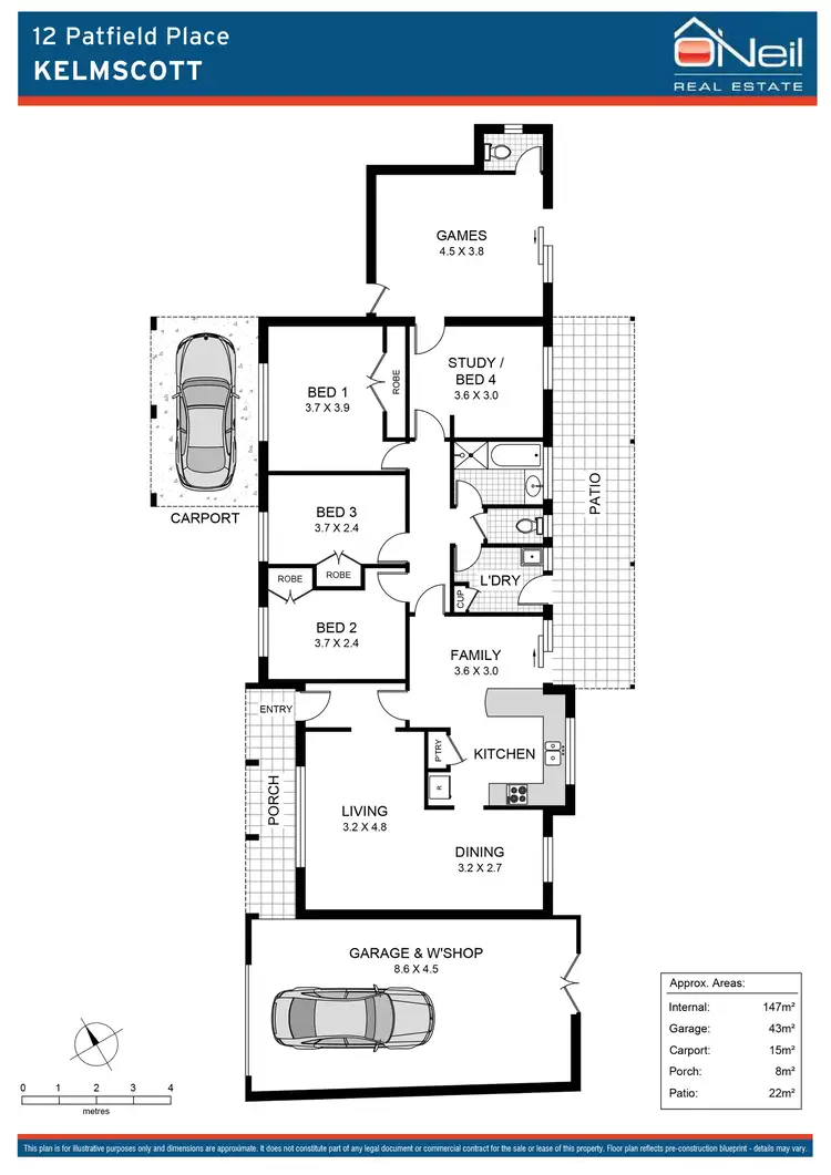 Floorplan of Homely house listing, 12 Patfield Place, Kelmscott WA 6111