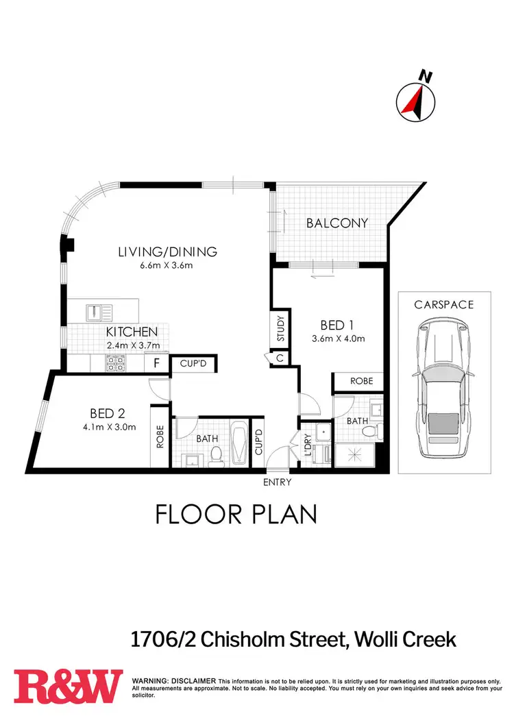 Floorplan of Homely apartment listing, 1706/2 Chisholm Street, Wolli Creek NSW 2205