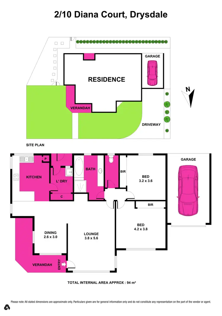 Floorplan of Homely unit listing, 2/10 Diana Court, Drysdale VIC 3222