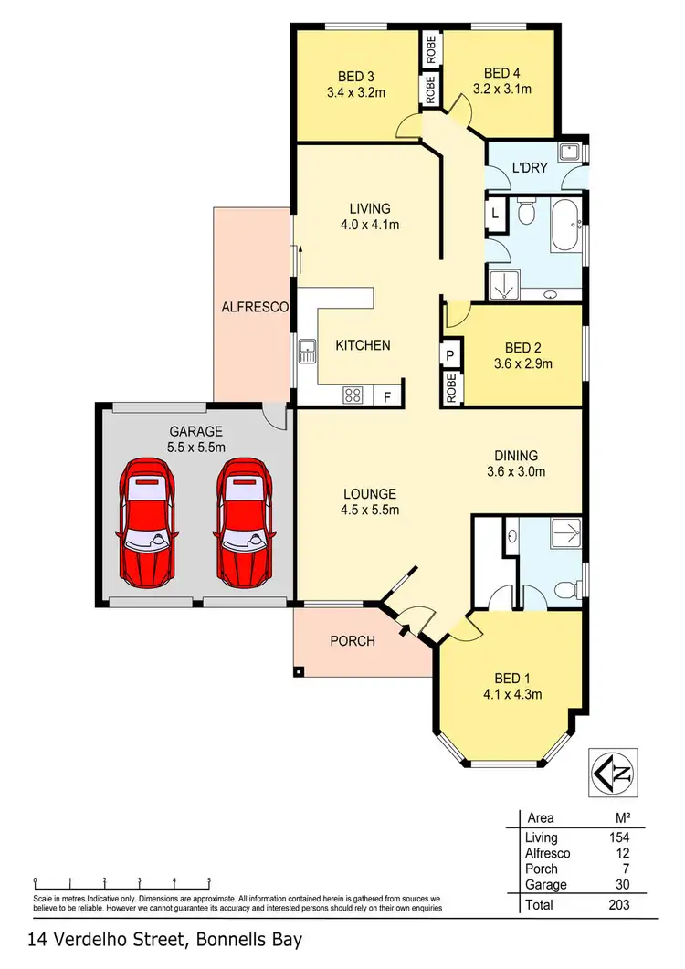 Floorplan of Homely house listing, 14 Verdelho Street, Bonnells Bay NSW 2264