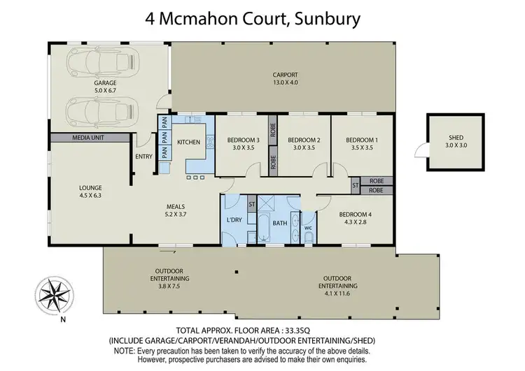 Floorplan of Homely house listing, 4 McMahon Court, Sunbury VIC 3429