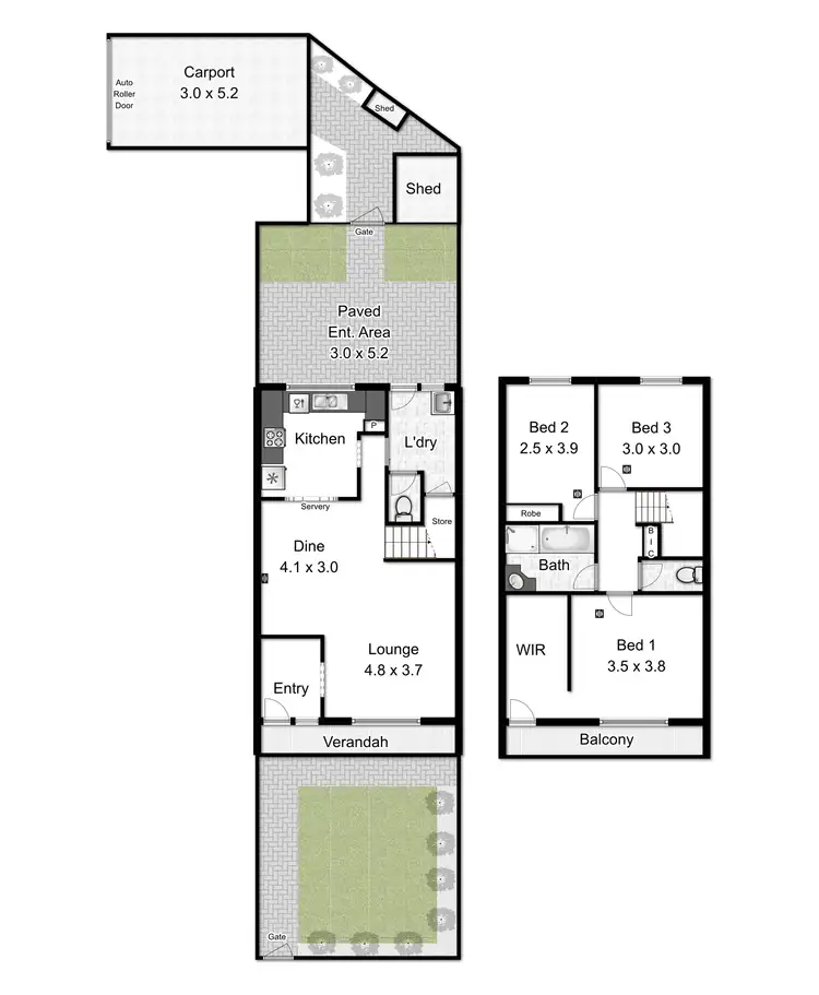 Floorplan of Homely townhouse listing, 6/14 Jacob Street, Marion SA 5043
