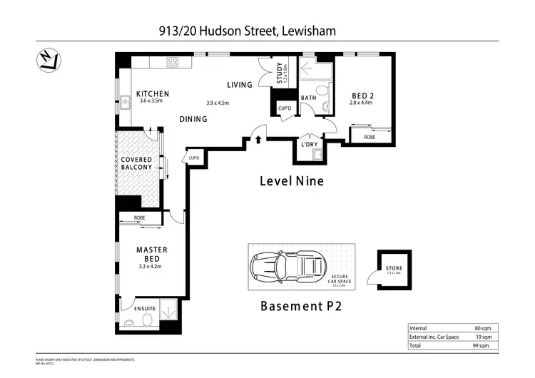 Floorplan of Homely unit listing, 913/20 Hudson Street, Lewisham NSW 2049