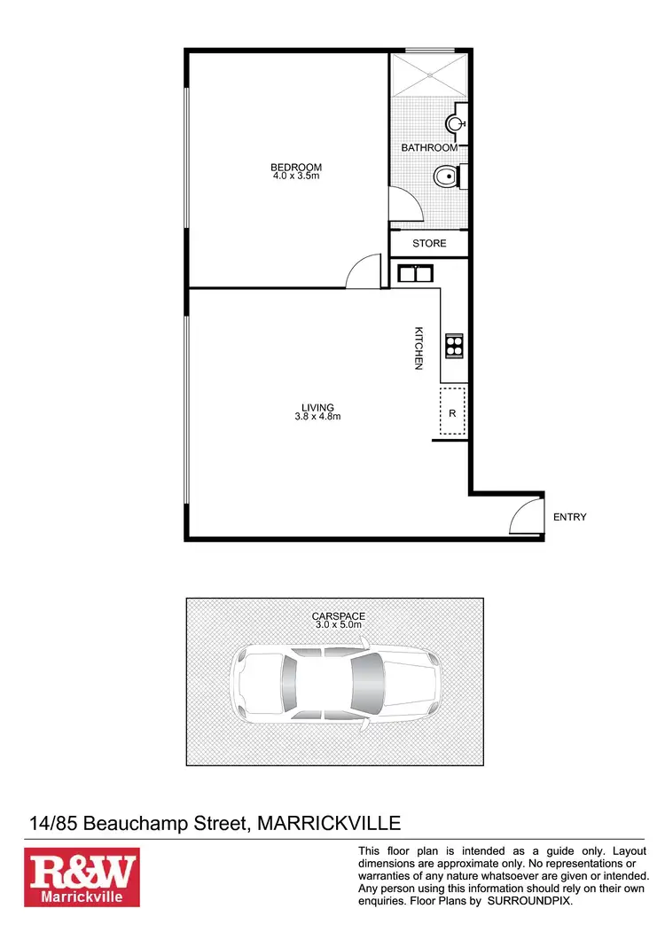 Floorplan of Homely unit listing, 14/85 Beauchamp Street, Marrickville NSW 2204