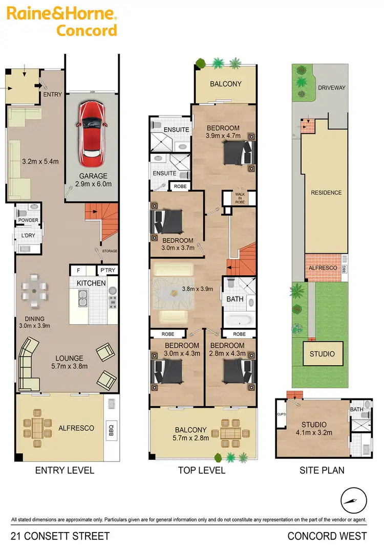 Floorplan of Homely semi-detached listing, 21 Consett Street, Concord West NSW 2138