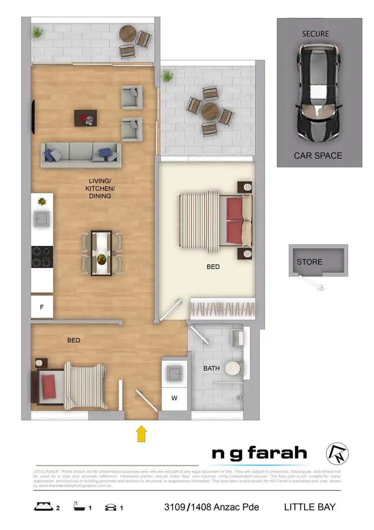 Floorplan of Homely apartment listing, 3109/1408 Anzac Parade, Little Bay NSW 2036