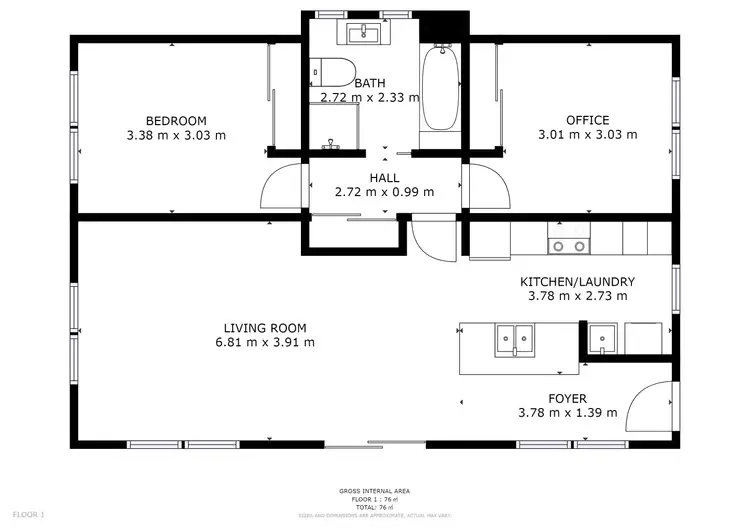 Floorplan of Homely unit listing, 2/7 Thomas Court, Brighton TAS 7030