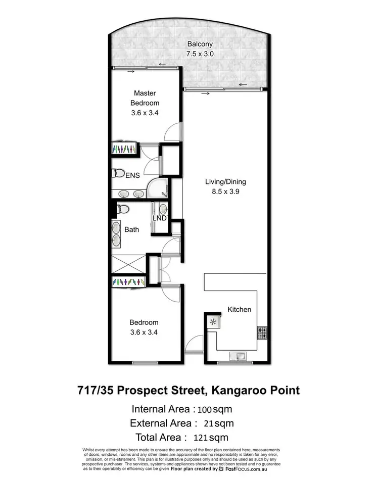 Floorplan of Homely apartment listing, 717/35 Prospect Street, Kangaroo Point QLD 4169