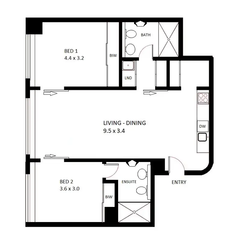 Floorplan of Homely apartment listing, 305/1a Great Buckingham Street, Redfern NSW 2016