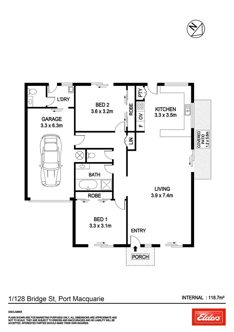 Floorplan of Homely villa listing, 1/128 Bridge Street, Port Macquarie NSW 2444