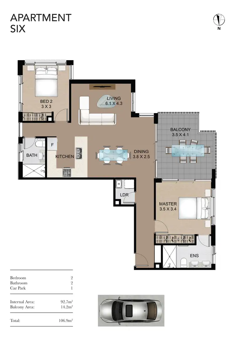 Floorplan of Homely apartment listing, 6/49 Collins Street, Clayfield QLD 4011