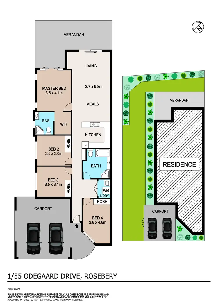 Floorplan of Homely semi-detached listing, 1/55 Odegaard Drive, Rosebery NT 832