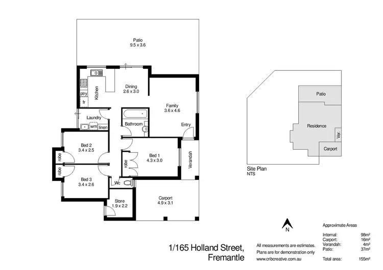 Floorplan of Homely villa listing, 1/165 Holland Street, Fremantle WA 6160