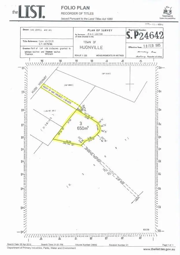 Floorplan of Homely land listing, 3, 180 Main Street, Huonville TAS 7109