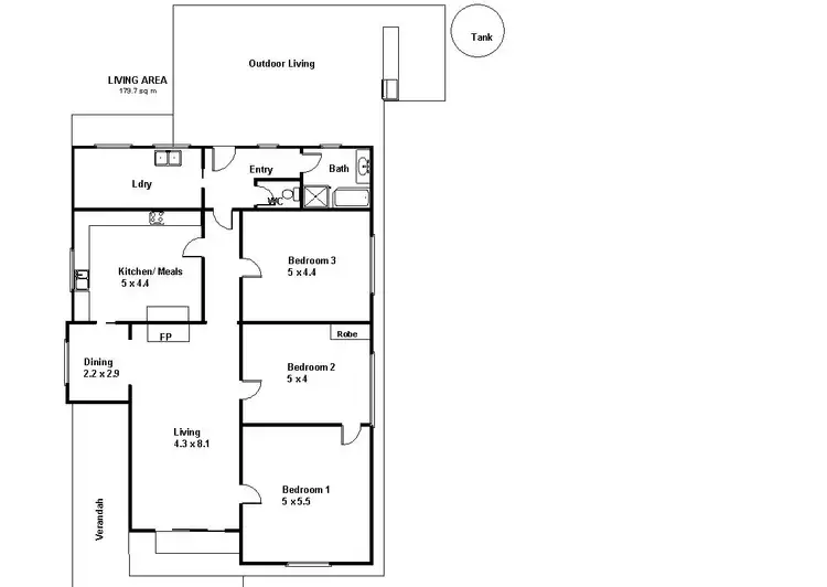 Floorplan of Homely house listing, 145 Ontario Street, Renmark West SA 5341