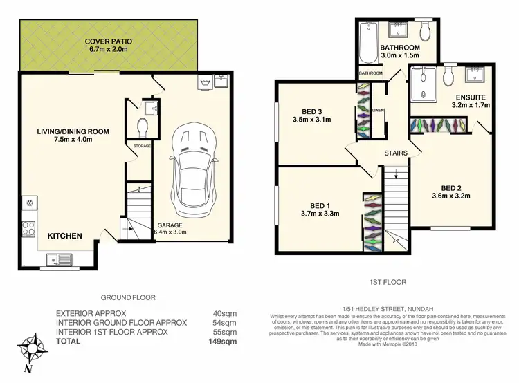 Floorplan of Homely townhouse listing, 1/51 Hedley Avenue, Nundah QLD 4012
