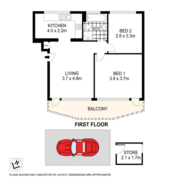 Floorplan of Homely unit listing, 17/7A Bruce Street, Ashfield NSW 2131