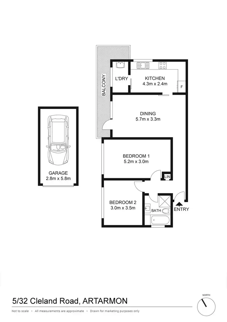 Floorplan of Homely apartment listing, 5/32 Cleland Road, Artarmon NSW 2064