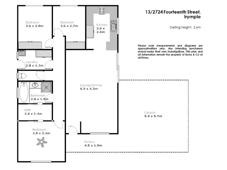 Floorplan of Homely townhouse listing, 13/2724 Fourteenth Street, Irymple VIC 3498