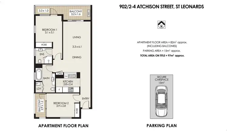 Floorplan of Homely unit listing, 902/2-4 ATCHISON STREET, St Leonards NSW 2065