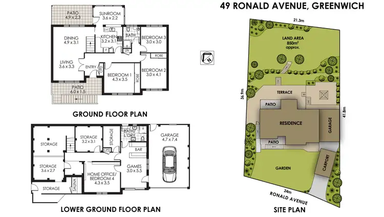 Floorplan of Homely house listing, 49 RONALD AVENUE, Greenwich NSW 2065