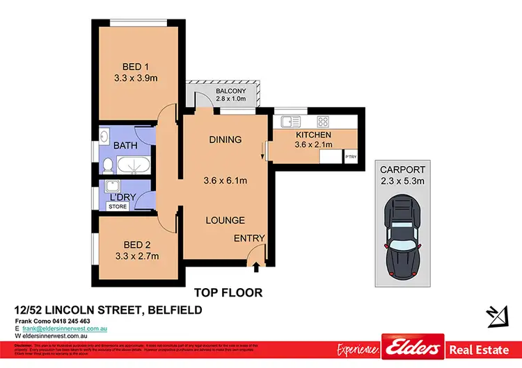 Floorplan of Homely apartment listing, 12/52 Lincoln Street, Belfield NSW 2191