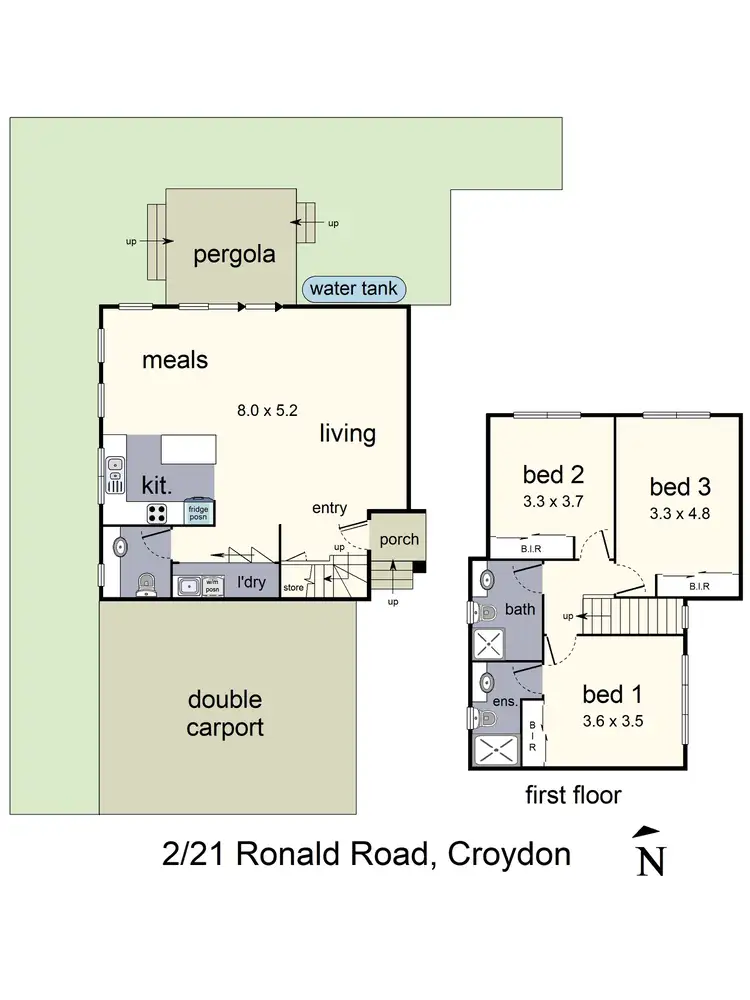 Floorplan of Homely townhouse listing, 2/21 Ronald Road, Croydon VIC 3136