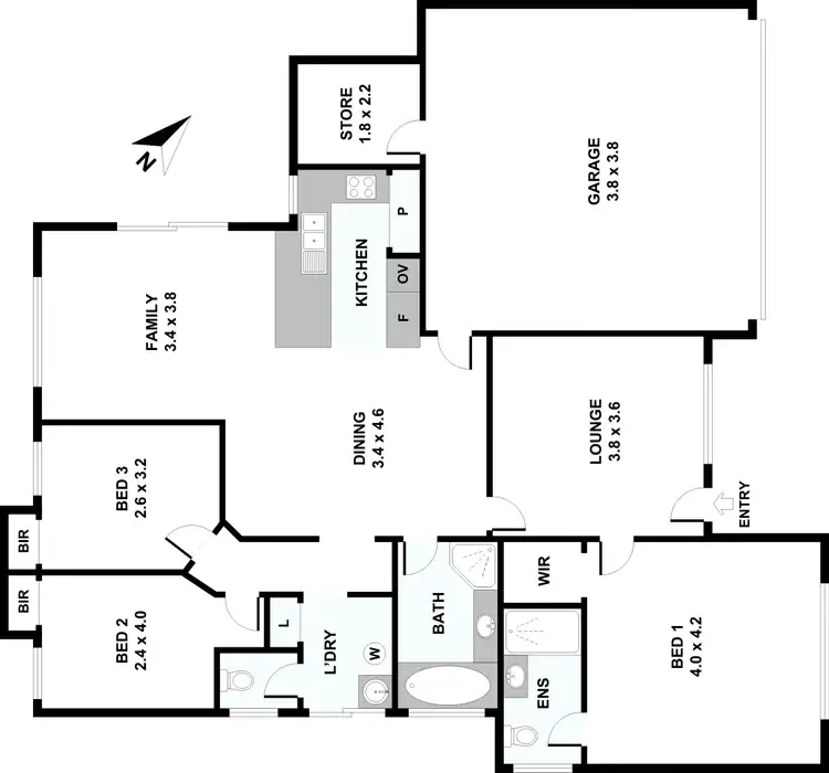 Floorplan of Homely villa listing, 1/19 Cemy Place, Kewdale WA 6105
