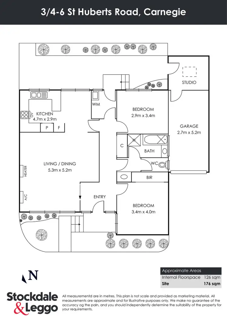 Floorplan of Homely unit listing, 3/4-6 St Huberts Road, Carnegie VIC 3163